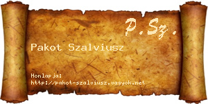 Pakot Szalviusz névjegykártya